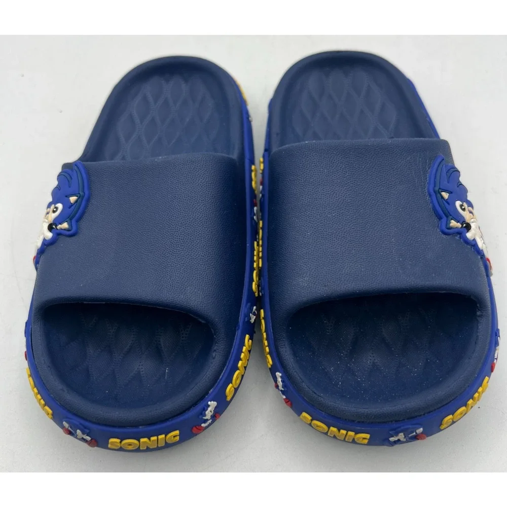 Sonic the Hedgehog Kids Slides Size 26/27 US Little Kid 9-10 Blue Sandals